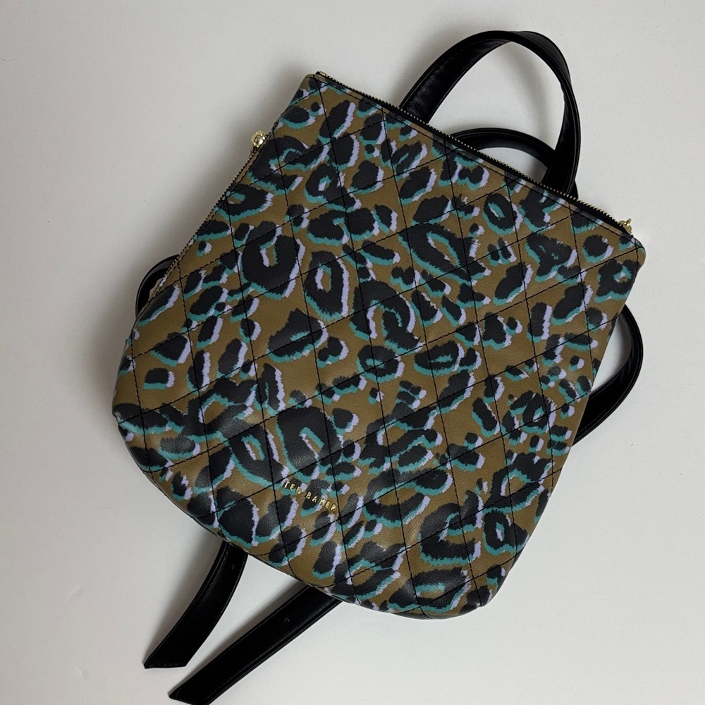 Ted Baker Leopard Print Quilted Mini Backpack